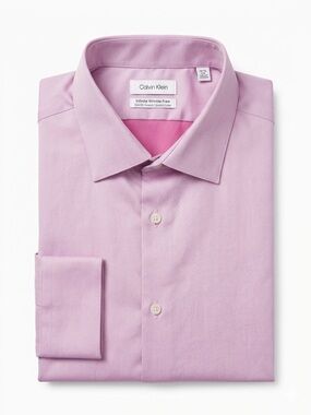 Calvin Klein Slim Fit Men's Dress Shirt in Soft Pink 2XL
